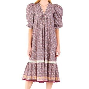 $445 HUNTER BELL Bowen Floral Tie Dress